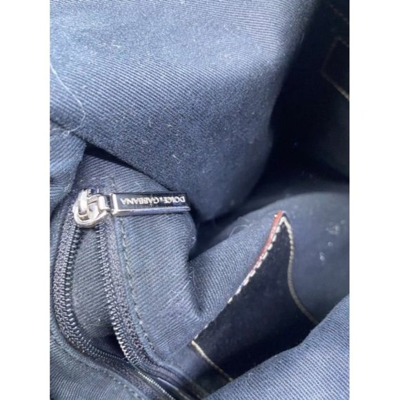 Dolce And Gabbana Miss Catch Fold Over Tote Black Leather Cross Body Bag - Picture 11 of 12